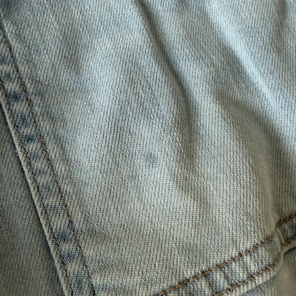 American Eagle Wide Leg Carpenter Jeans Womens 10 Light Wash Stretch Denim